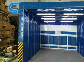 Dry paint mist treatment cabinet