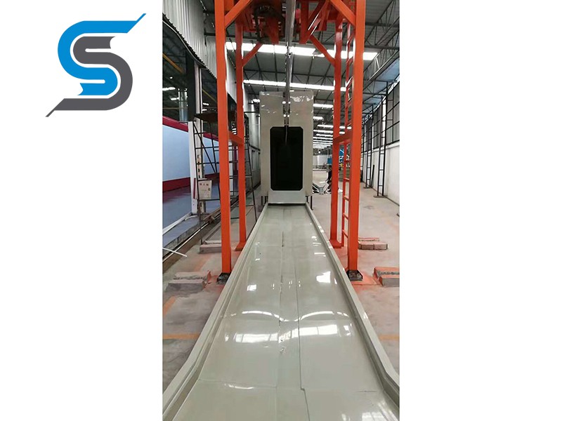 Horizontal fluorocarbon spraying line
